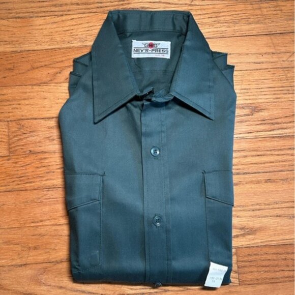 GWG Vintage 60s Nev’R Press Button Down Work Shirt L/XL - Picture 2 of 6
